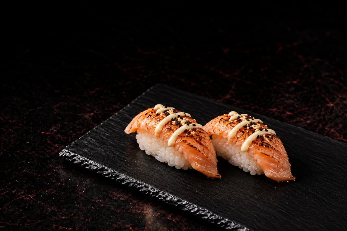 Flamed Salmon Nigiri