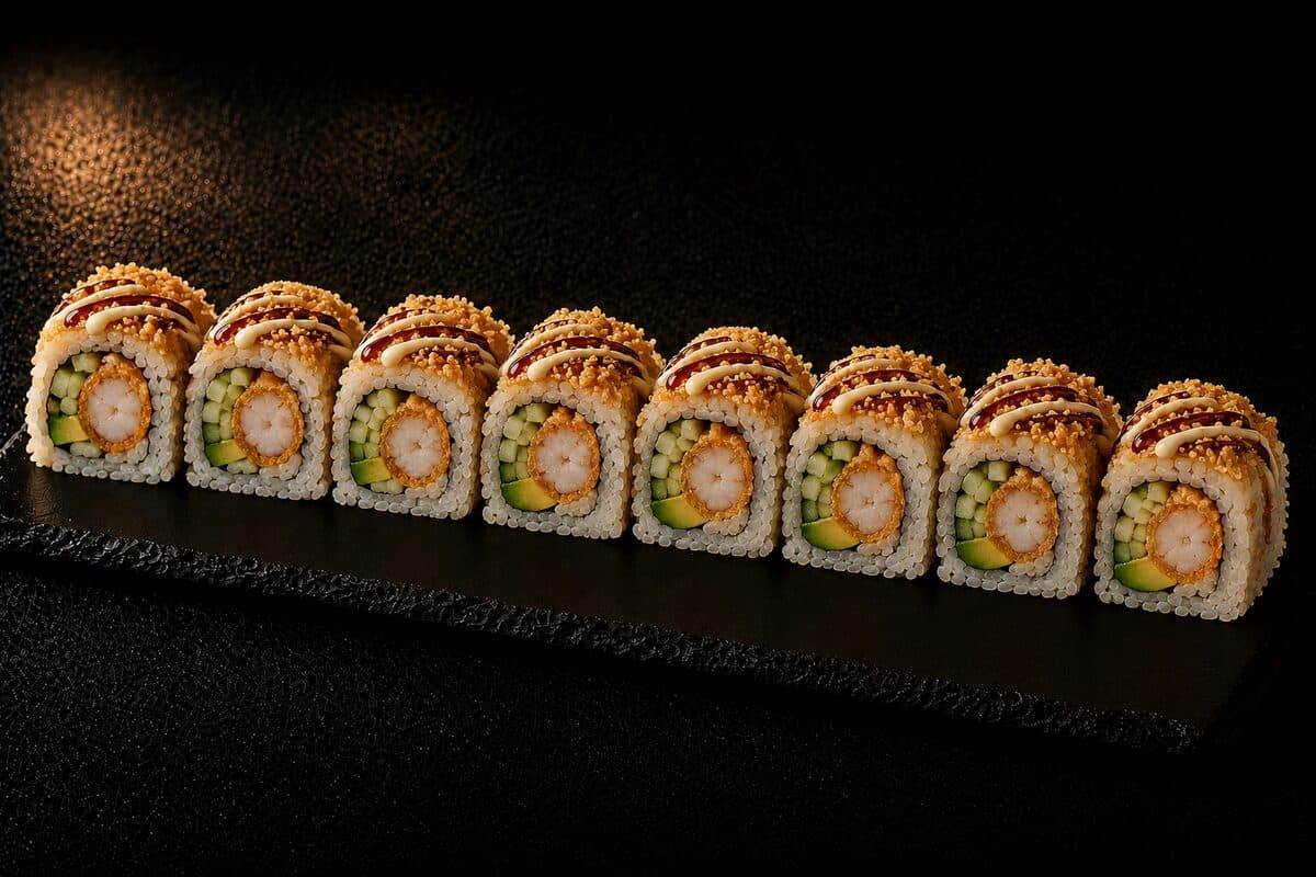 Fried ebi roll